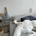 Minimal Mixed Gingham Bedding Set / White