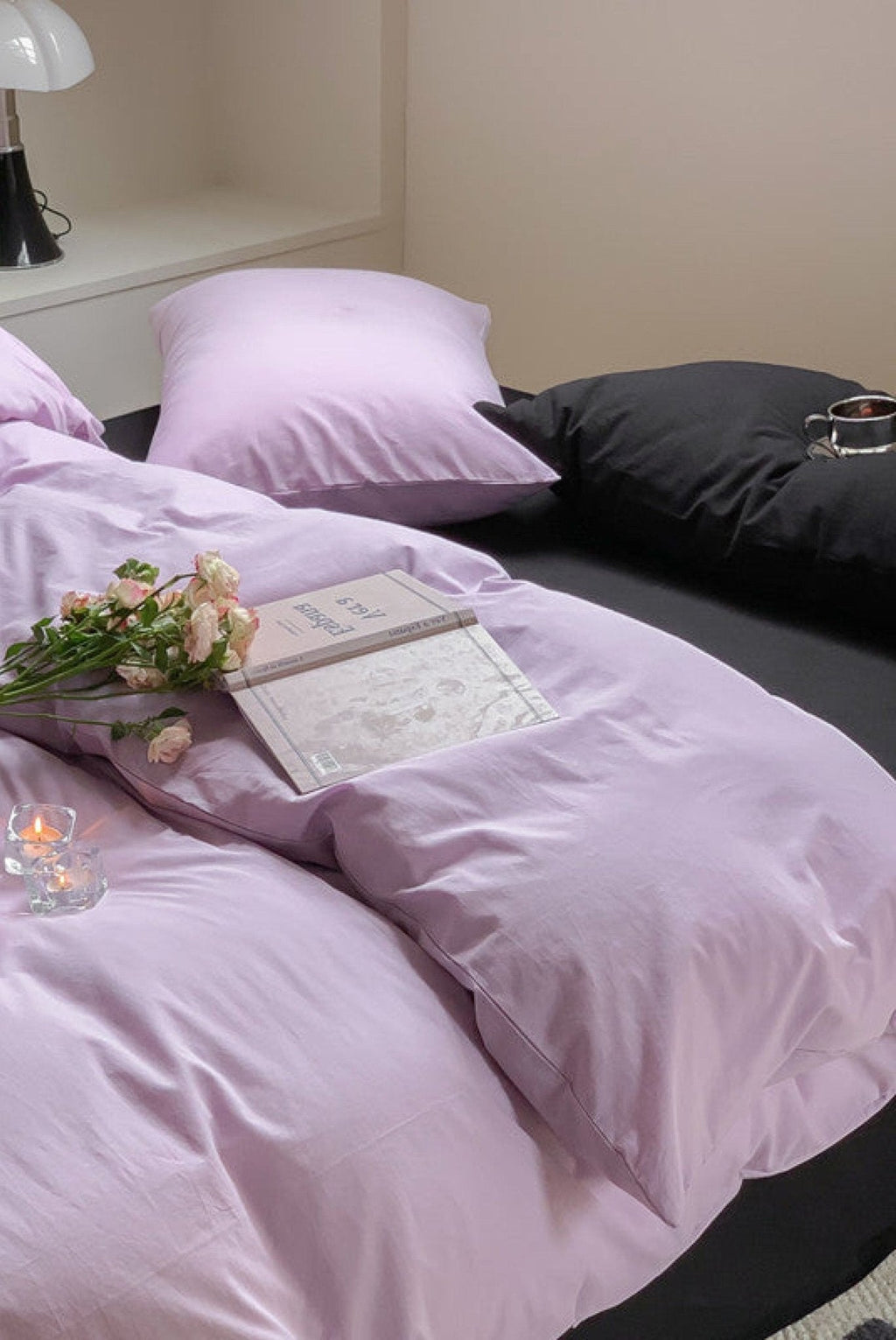 Mixed Color Maximalist Bedding Set / Purple + Black