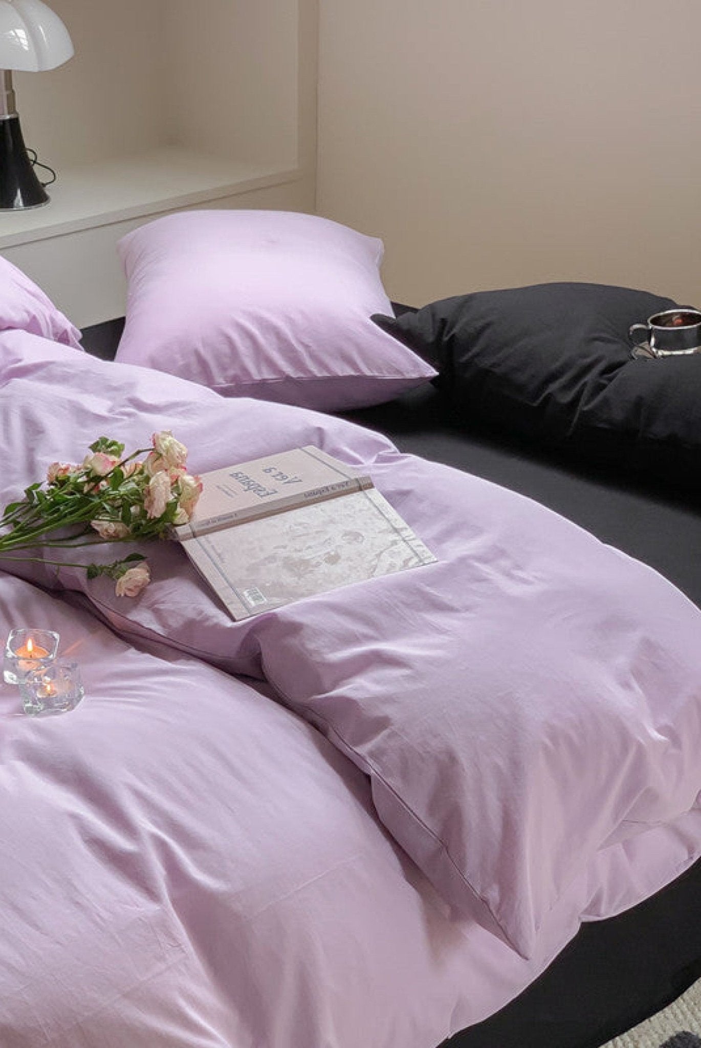Mixed Color Maximalist Bedding Set / Purple + Black