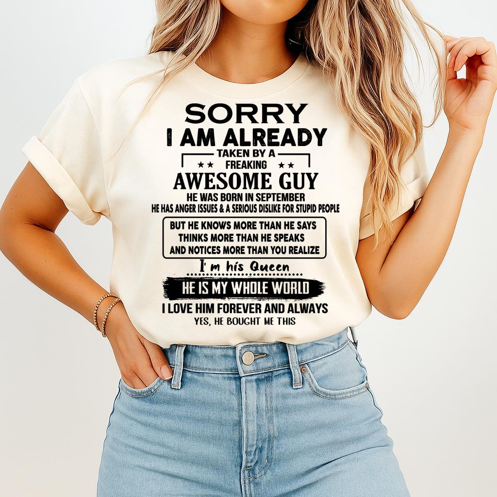 September - Awesome Guy - Perfect gift for your girlfriend or wife  From Husband - NGHL09 (SKUT08-11-09)