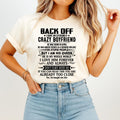 April - Back Off I Have An Extremely Crazy Boyfriend - Gift for Wife From Husband NGHL04 (SKUT-BACKOFF-04)