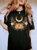 Moth Flowers And The Moon Celestial Comfort Colors Tee