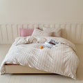 Parker Minimalist Striped Bedding Set / Pink