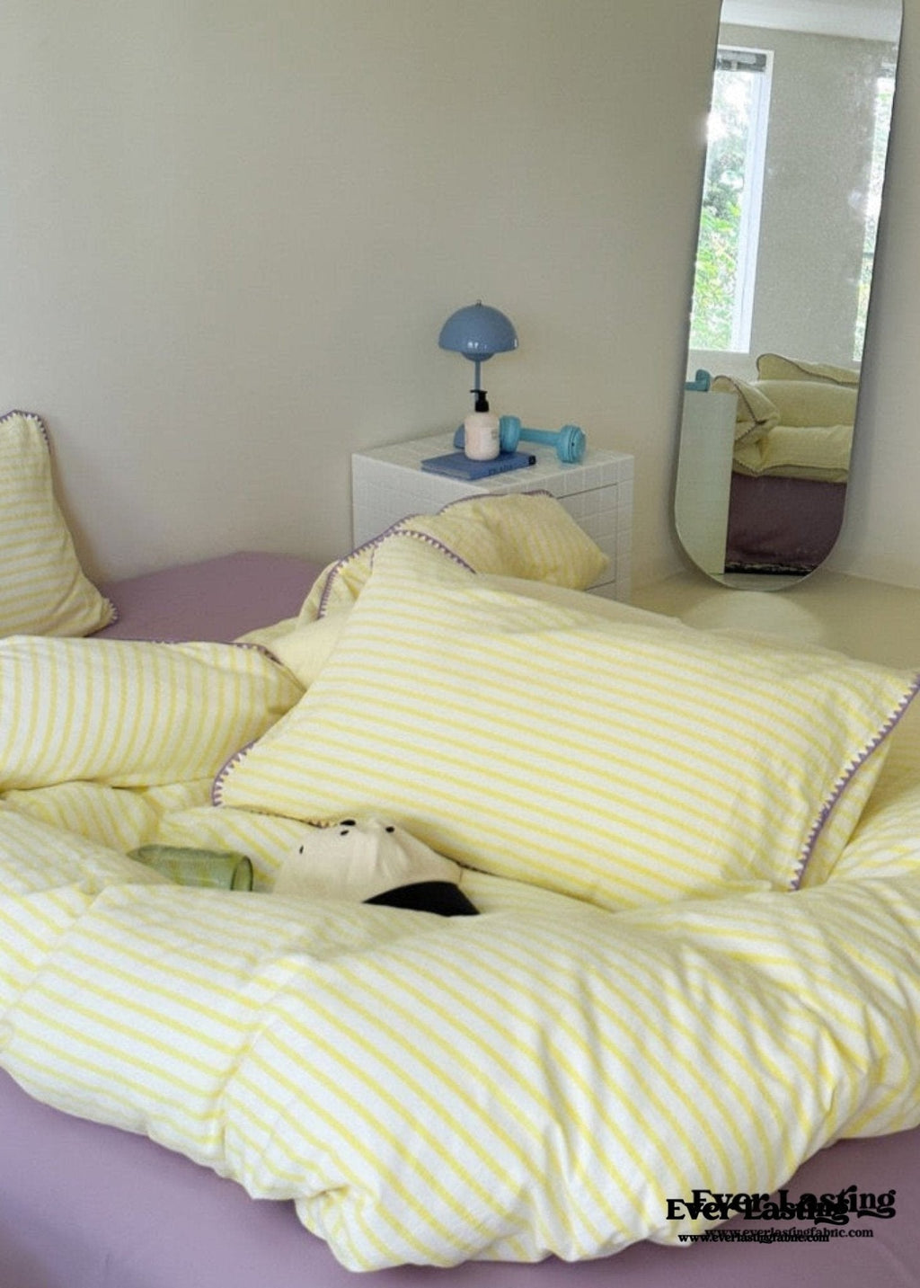 Pepper Candy Stripe Bedding Set / Purple + Green
