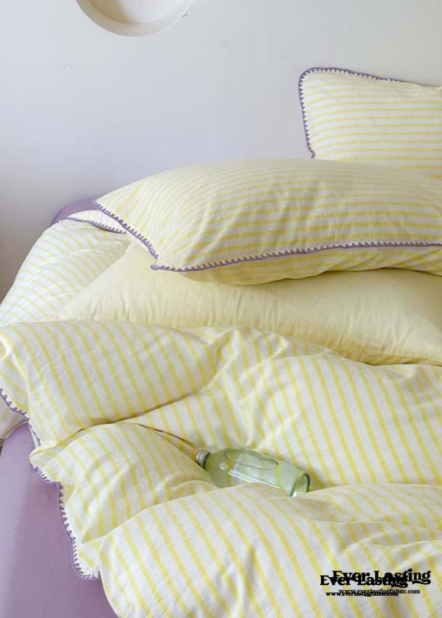 Pepper Candy Stripe Bedding Set / Purple + Green