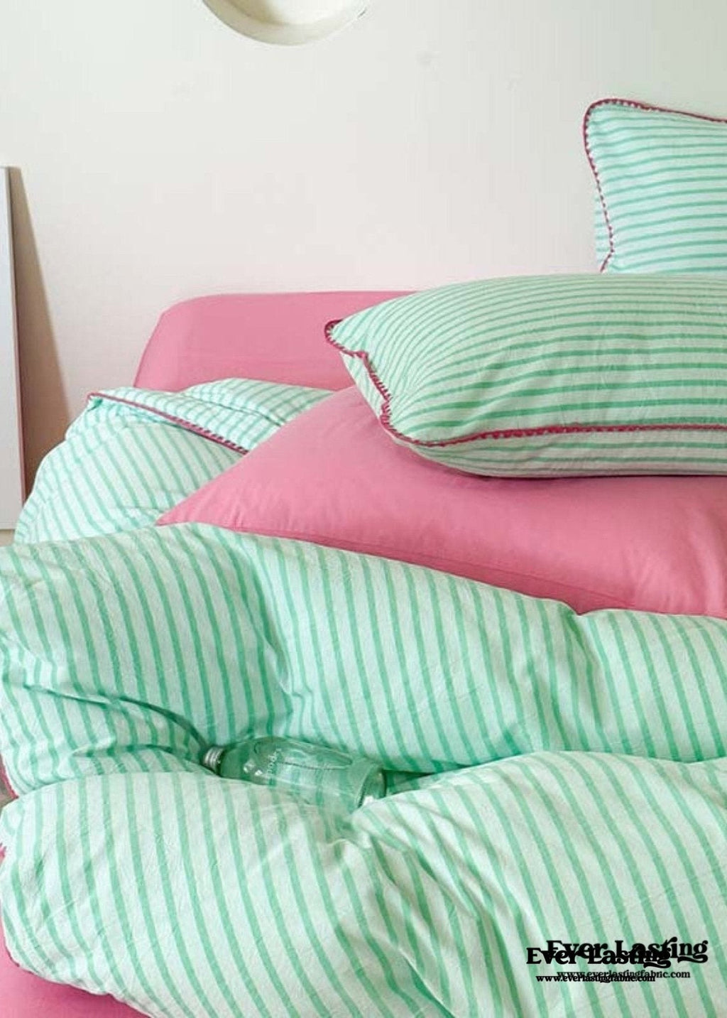 Pepper Candy Stripe Bedding Set / Purple + Green