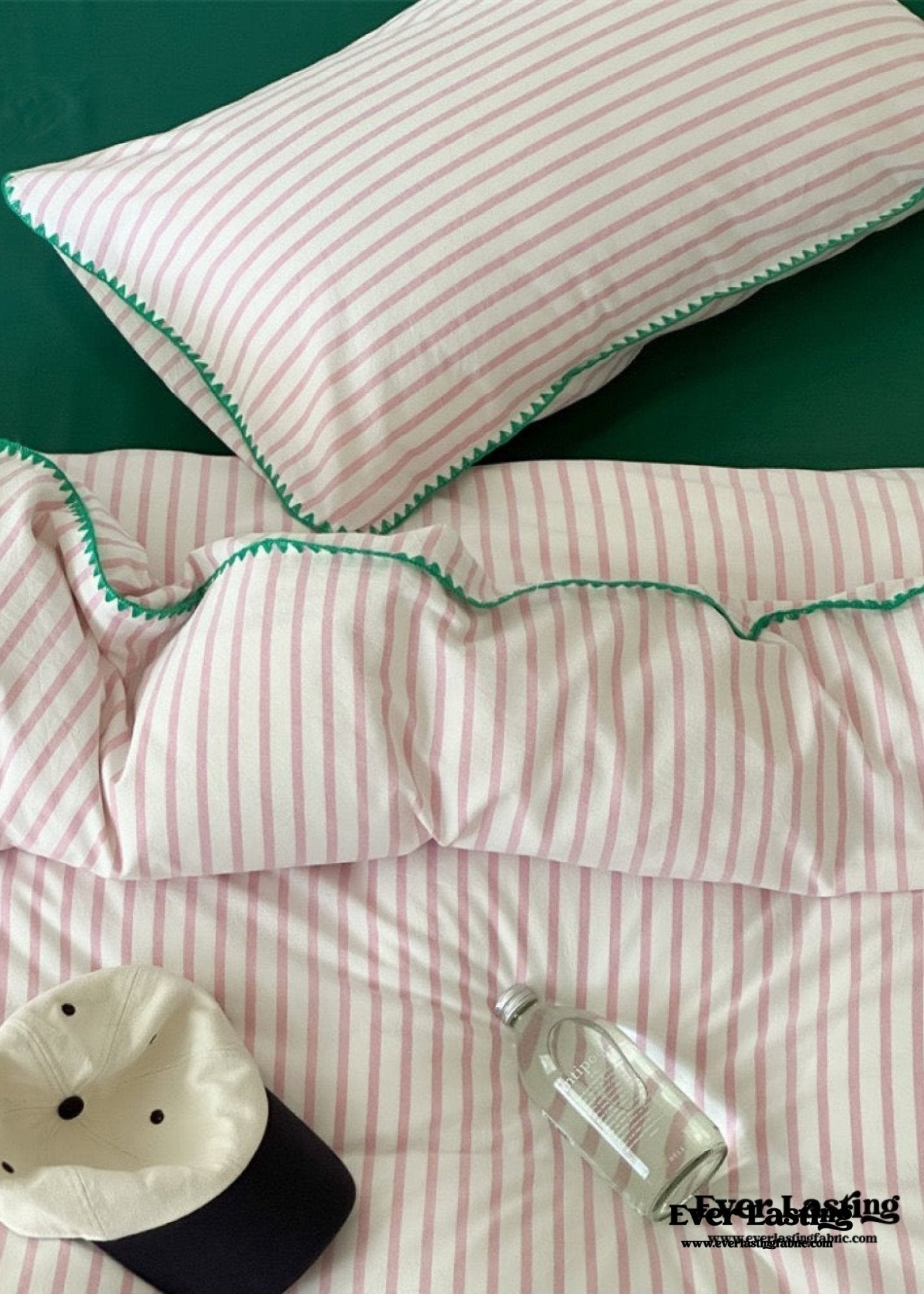 Pepper Candy Stripe Bedding Set / Purple + Green