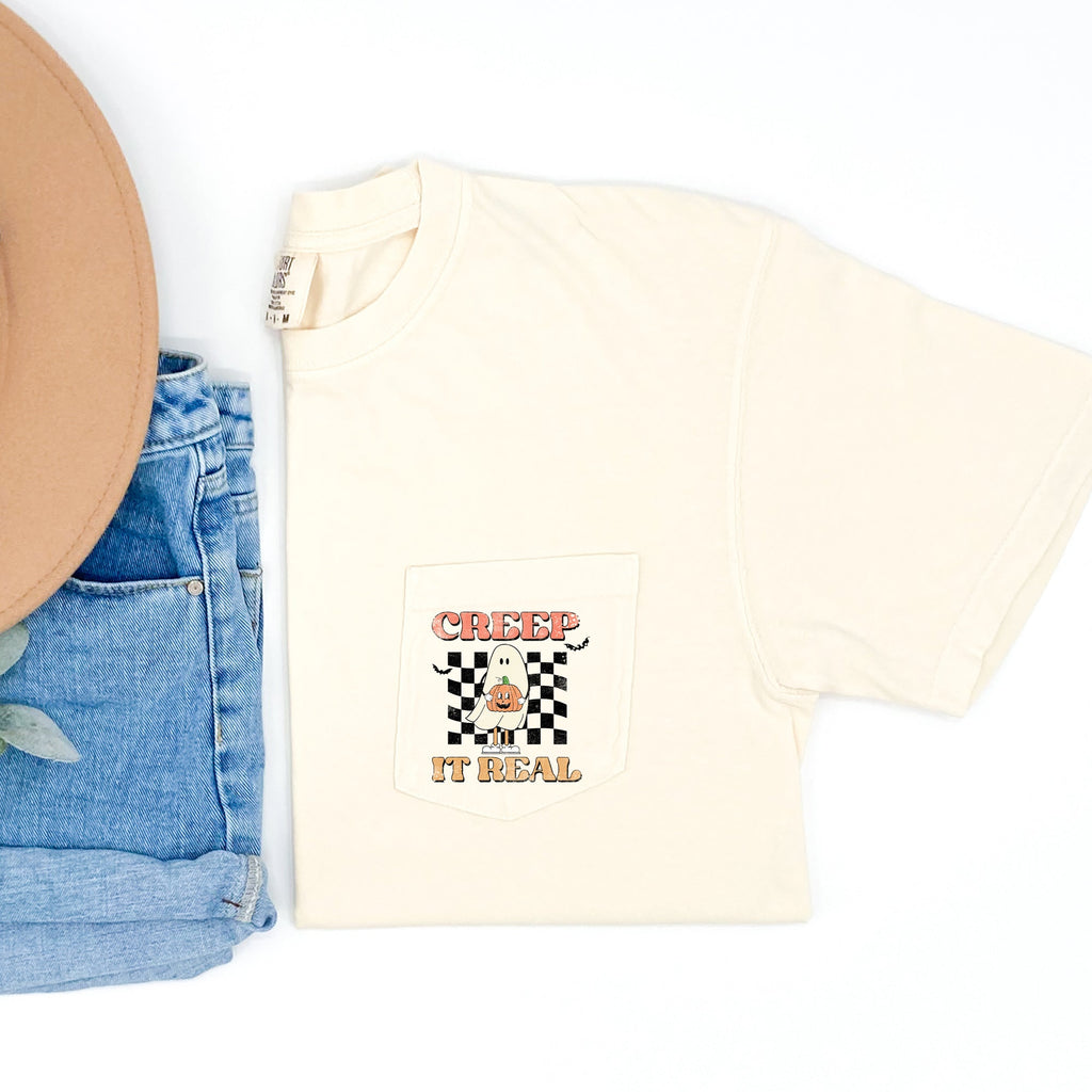 Creep It Real Checked Halloween Pocket Comfort Colors Tee