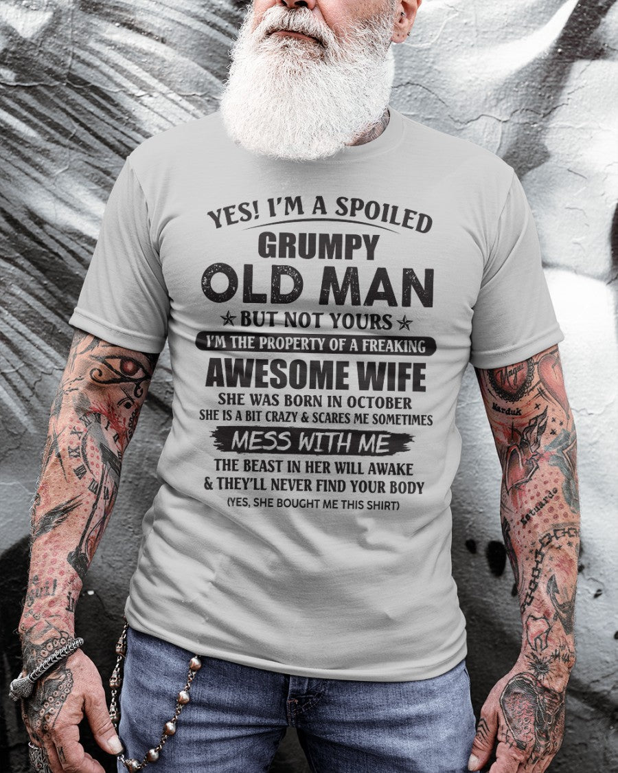 Awesome wife October - Perfect gift for husband from wife - NGHL10 (SKU96-68-10)