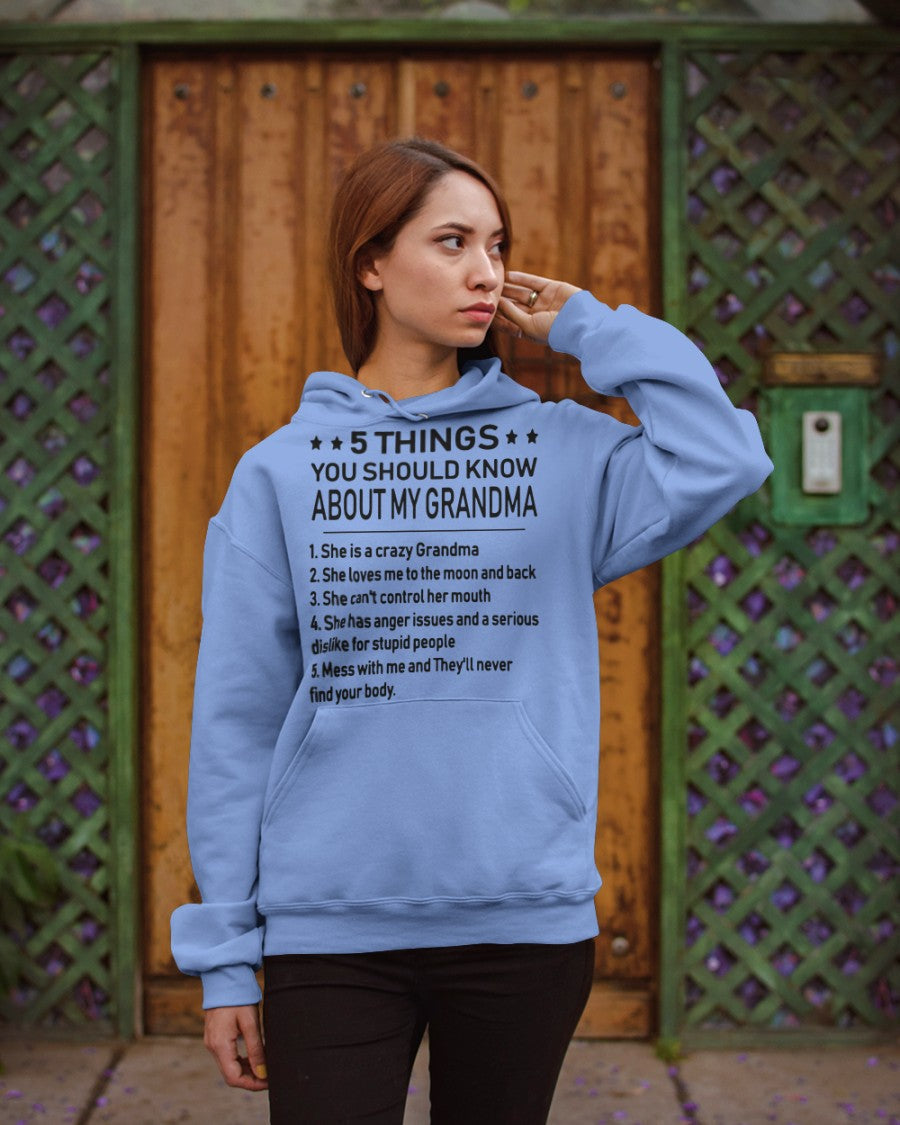 5 THINGS  YOU SHOULD KNOW ABOUT MY GRANDMA - Gift for granddaughter NGHL00 (SKU10-18)