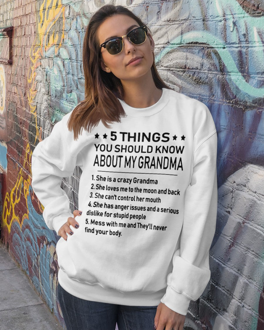 5 THINGS  YOU SHOULD KNOW ABOUT MY GRANDMA - Gift for granddaughter NGHL00 (SKU10-18)