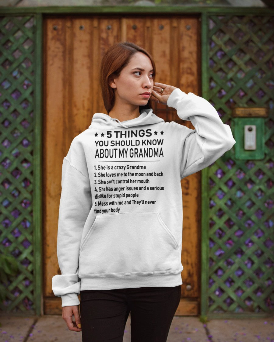 5 THINGS  YOU SHOULD KNOW ABOUT MY GRANDMA - Gift for granddaughter NGHL00 (SKU10-18)