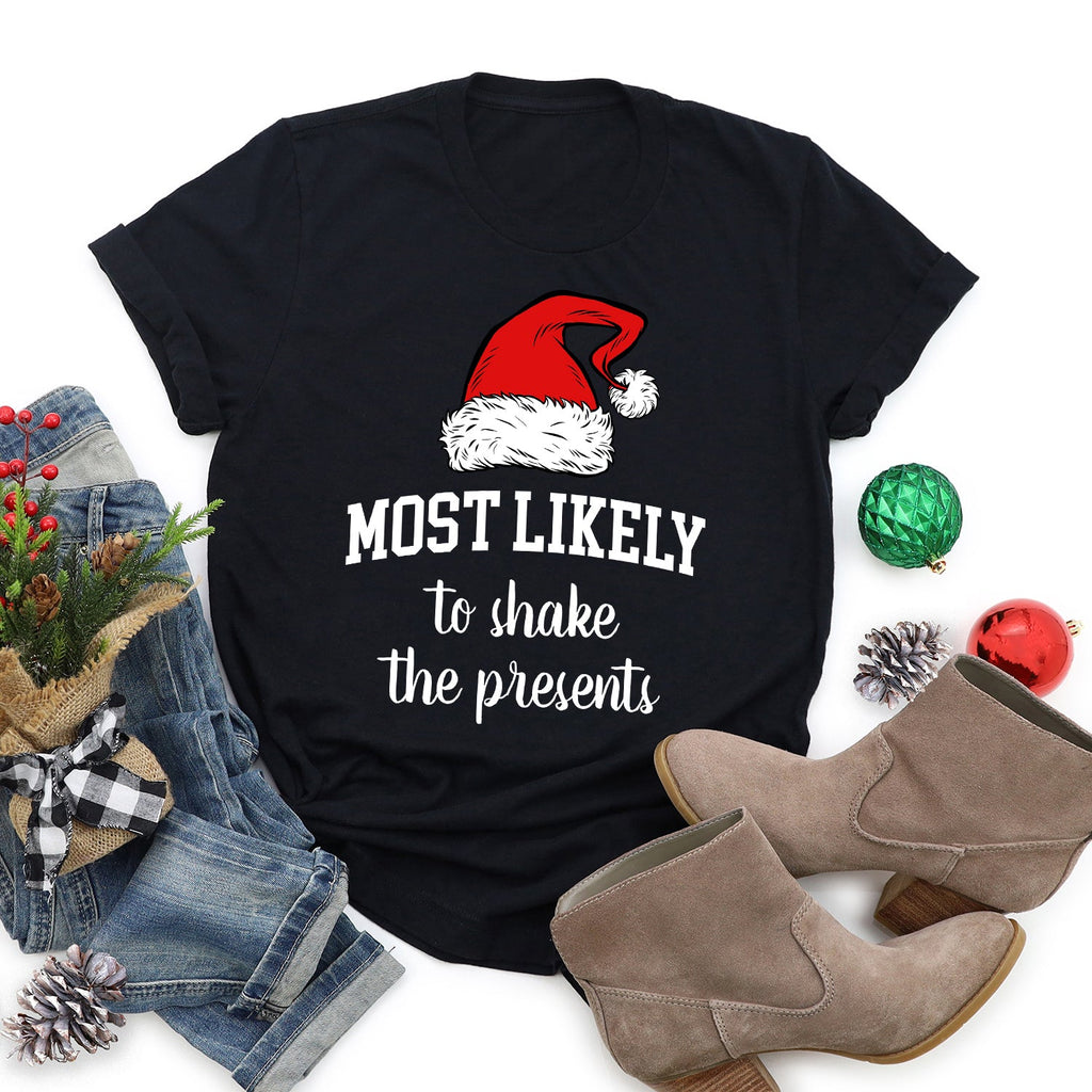 Most Likely To Christmas Family Holiday Memories And Cozy Gatherings Comfort Colors Tee