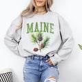 Maine State Flower Pine Cone And Tassel Heritage Edition Premium Graphic Sweatshirt