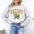 Oregon State Flower Botanical Emblem Illustration For Nature Lovers Premium Sweatshirt
