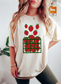 Strawberry Basket Fruit Lover Floral Basket Arrangement Artwork Comfort Colors Tee