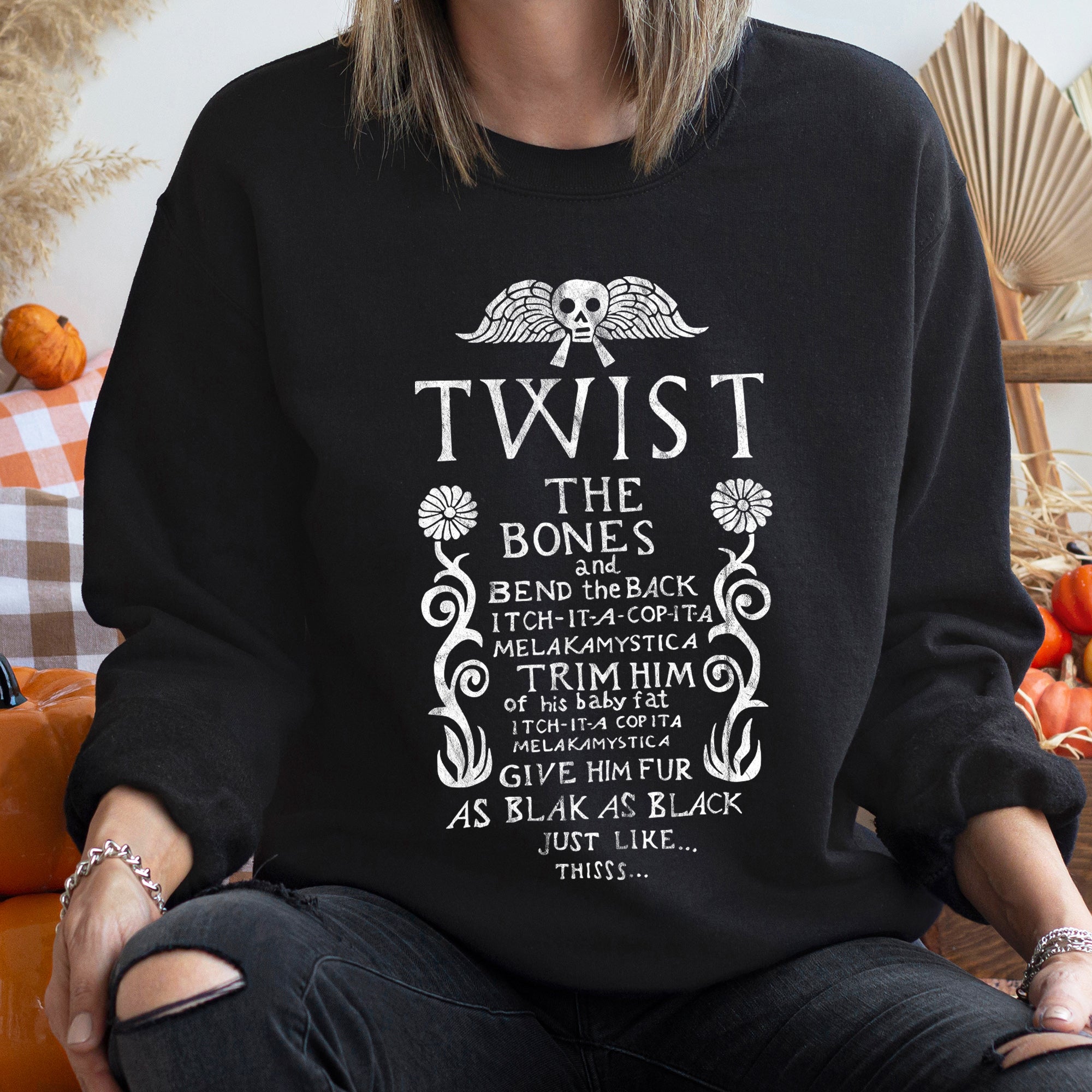 Twist The Bones Halloween Spooky Skeletons Night Graphic Illustration Edition Sweatshirt
