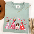 Valentine Ghost Dogs Nostalgic Valentine's Day Graphic Illustration Comfort Colors Tee