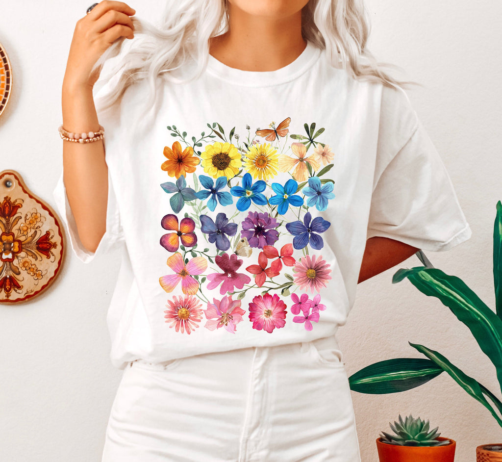 Botanical Print Plant Lover Garden Enthusiast Edition Featuring Lush Foliage And Delicate Florals Comfort Colors Tee