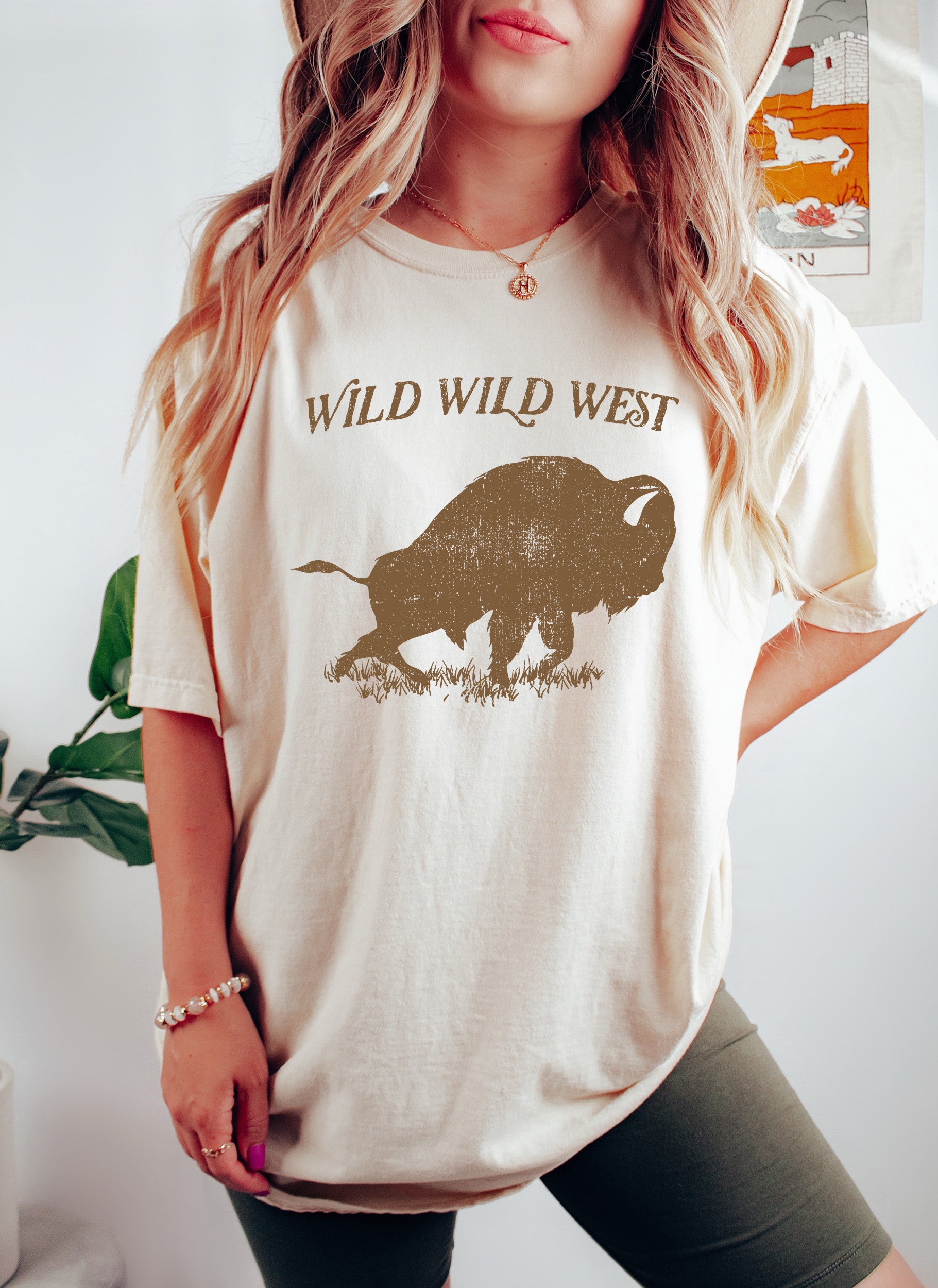 Wild Wild West Bison Western Vintage Comfort Colors Tee